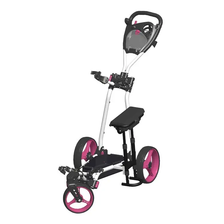 High Quality Push Pull 3 Wheels Golf Trolley with Seat