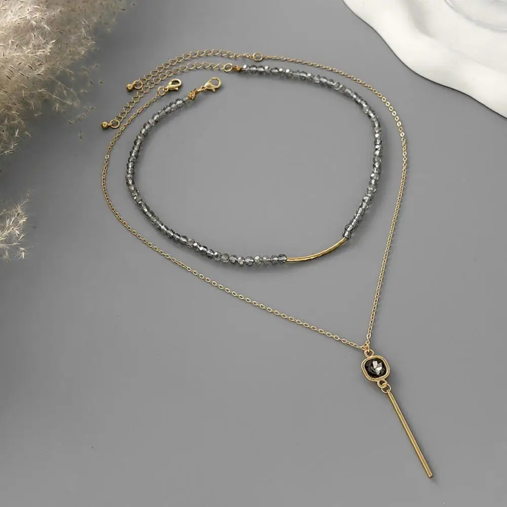 Long Tassel Pendant Fashion Statement Necklace Layered Black Lariat Necklace Punk Y Chain Choker Adjustable Long for Women