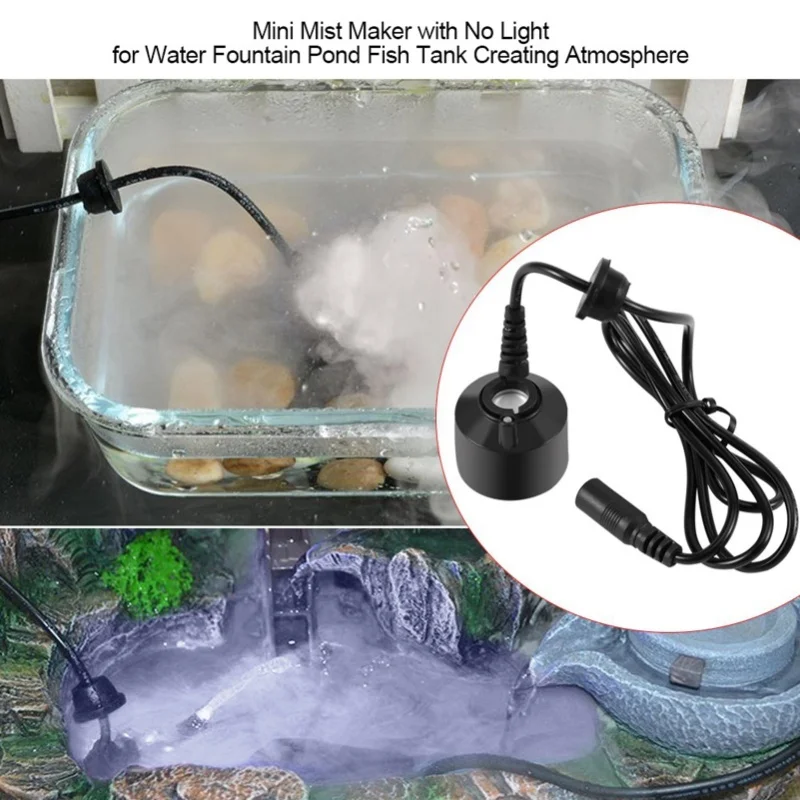 

D5 Mini Black Mist Maker With No Light For Water Fountain Pond Fish Tank Creating Atmosphere Rockery Bonsai Fountain Atomizer