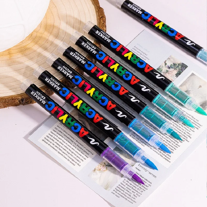 Guangna Acrylic Markers Pen Direct Liquid Soft Head Set Plumones Safe Non-toxic Rotuladores Student Painting Graffiti Stationery