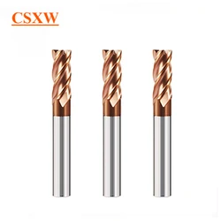 HRC55 CNC Carburo Flat End Mill Tungsten Cutter 2 4 Flauto Metallo Acciaio Strumento di Lavorazione Chiave Quadrato Router Bit 3 4 6 8 12 Gambo