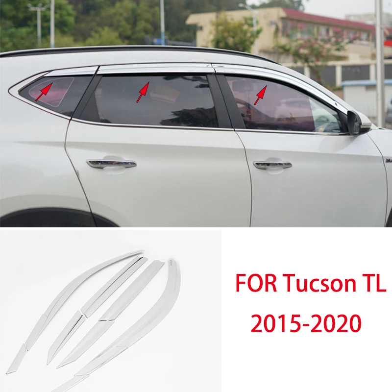 

Car accessories FIT FOR Hyundai Tucson TL 2015-2020 ABS chrome waterproof Door Window Visor Vent Shades Sun Rain Guard