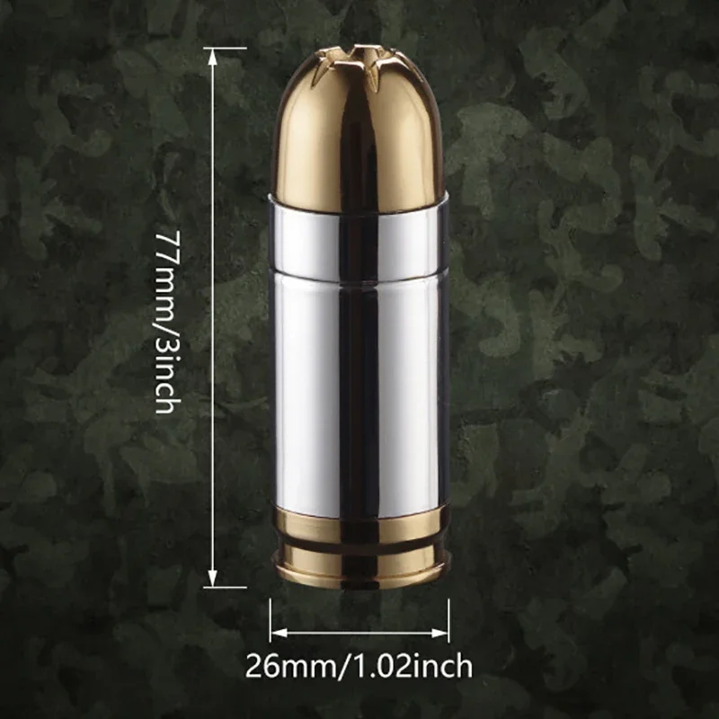 Creative Flashlight Lighter Metal Bullet Shaped Butane Windproof Lighters Men\'s Cigarette Cigar Carry Beer Bottle Opener Gadget