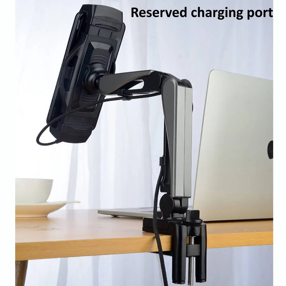 OUTMIX 360 Adjustable Bed Tablet Stand for 4-12.9inch Mobile Phones Tablets Lazy Arm Bed Desk Tablet Mount Support for iPad Mini