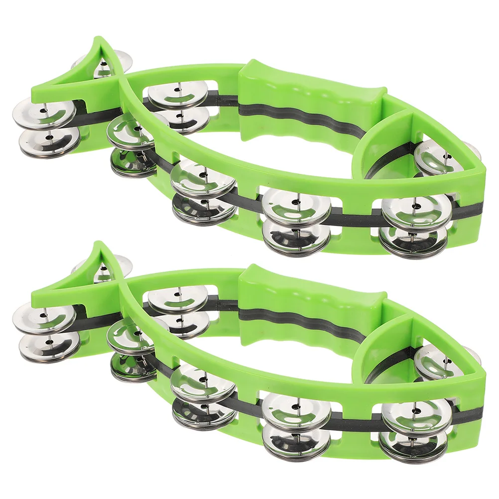 

2Pcs Colorful Fish Hand Bells Unique Design Rhythm Instrument for Kids Music Learning Dance Performance Fun Party Accessory
