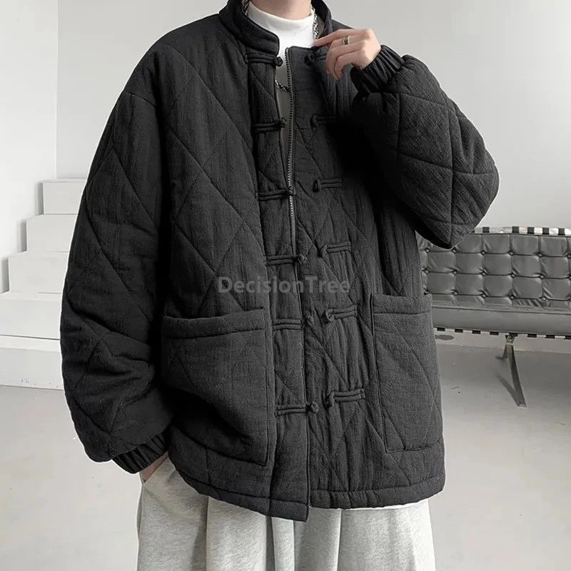 

2025 elegant loose winter daily cotton clothing men's literature art retro versatile tang suit coat thicken warm chinese jacket