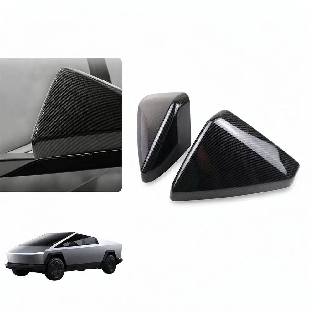 Suitable For Cybertruck Tesla Cyber Pickup Rearview Mirror Carbon Fiber ABS Rearview Mirror Cover