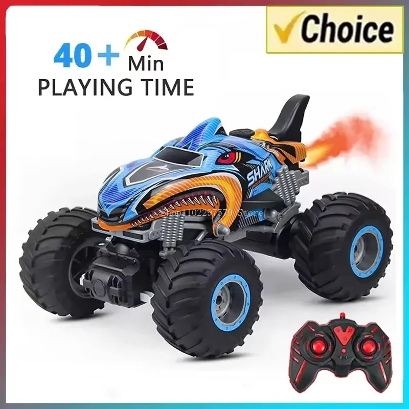 

Monster Shark RC Car Electric Trucks 2.4GHz Remote Control Cars Stunt Vehicle Sound Light Spray Toys For Boys Kids Children Gift