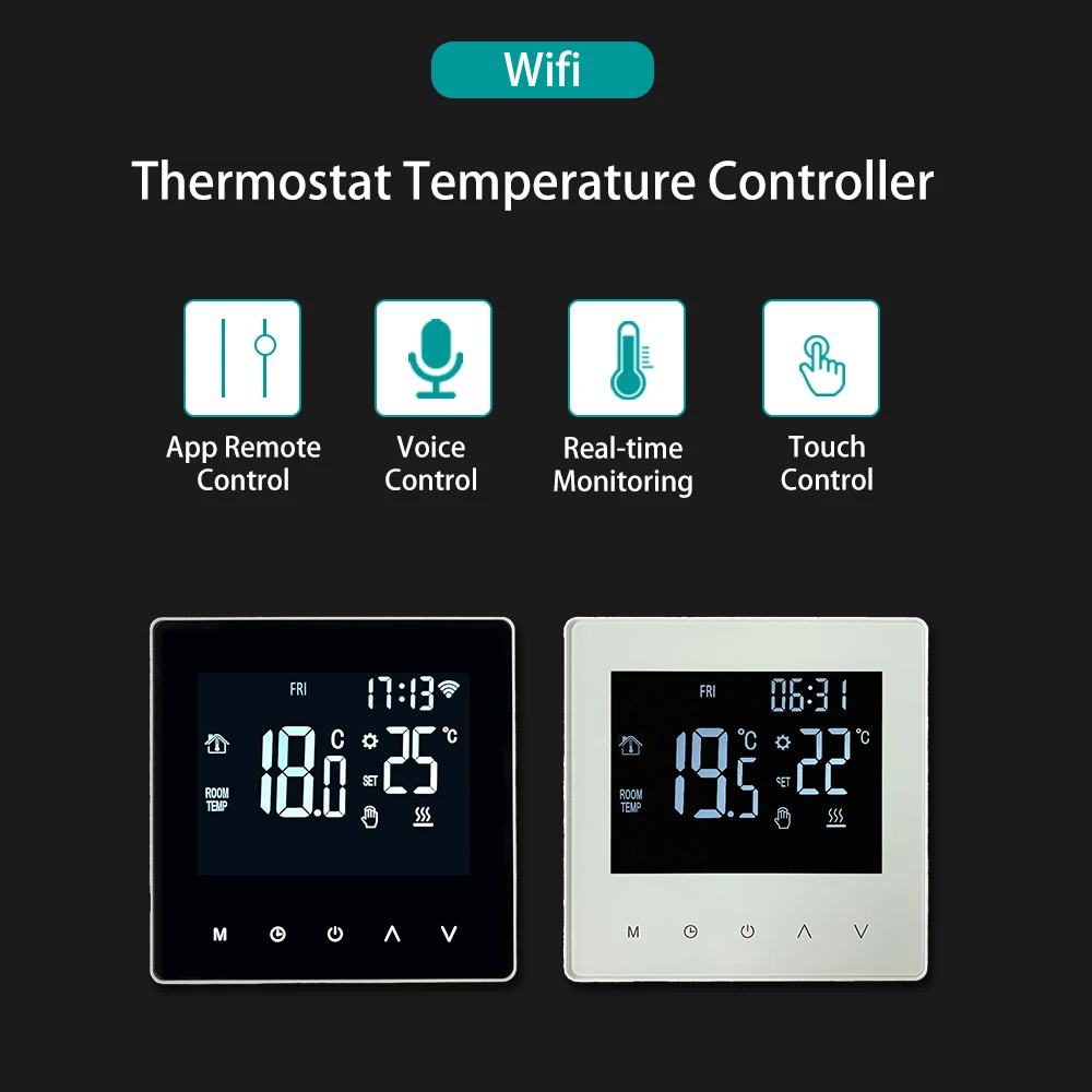 Imagem -03 - Controlador de Temperatura Termostato Wifi Aquecimento de Água e Piso Elétrico Caldeira a Gás Vida Inteligente Controle Tuya Alexa Google Home gb ge