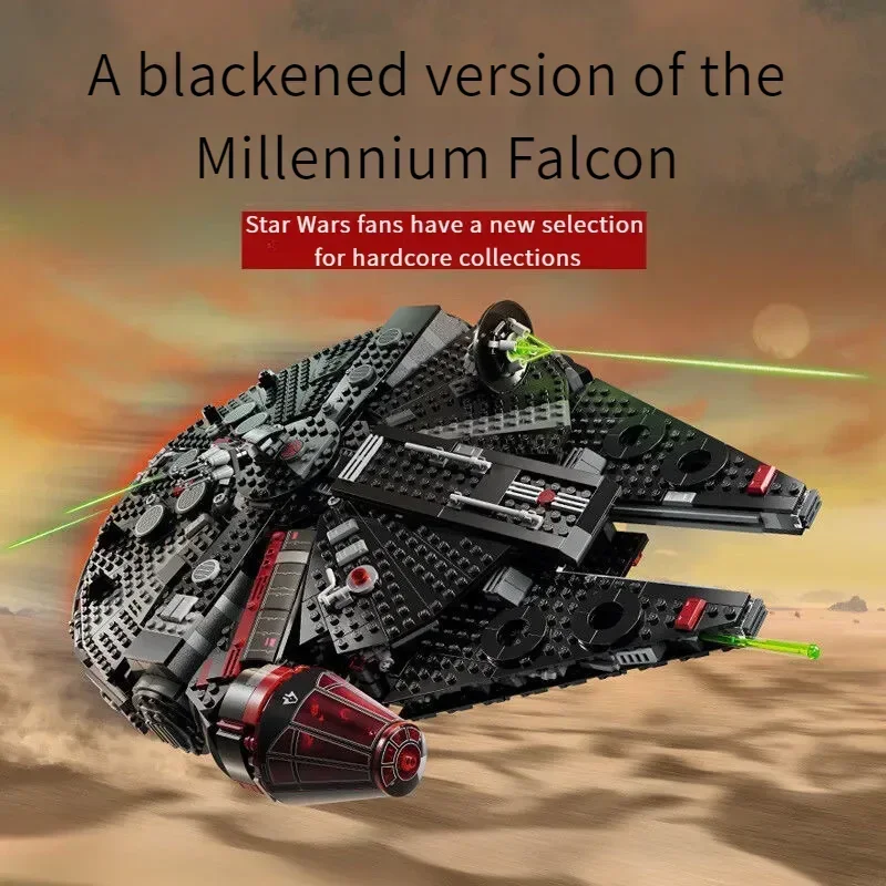 set-de-construccion-del-halcon-milenario-ennegrecido-de-la-guerra-de-las-galaxias-mini-figura-alienigena-bloques-de-construccion-nuevo-1579-piezas