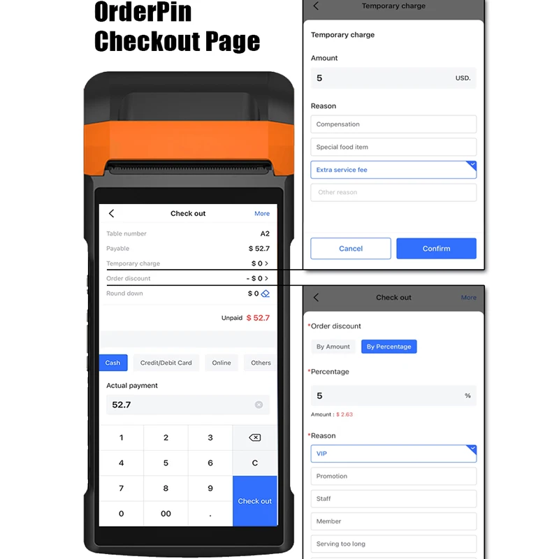 الكل في واحد Epos Android محطة Pos المحمولة 1D 2D الباركود POS آلة لبطاقة البنك ودفع QR مع الماسح الضوئي #4