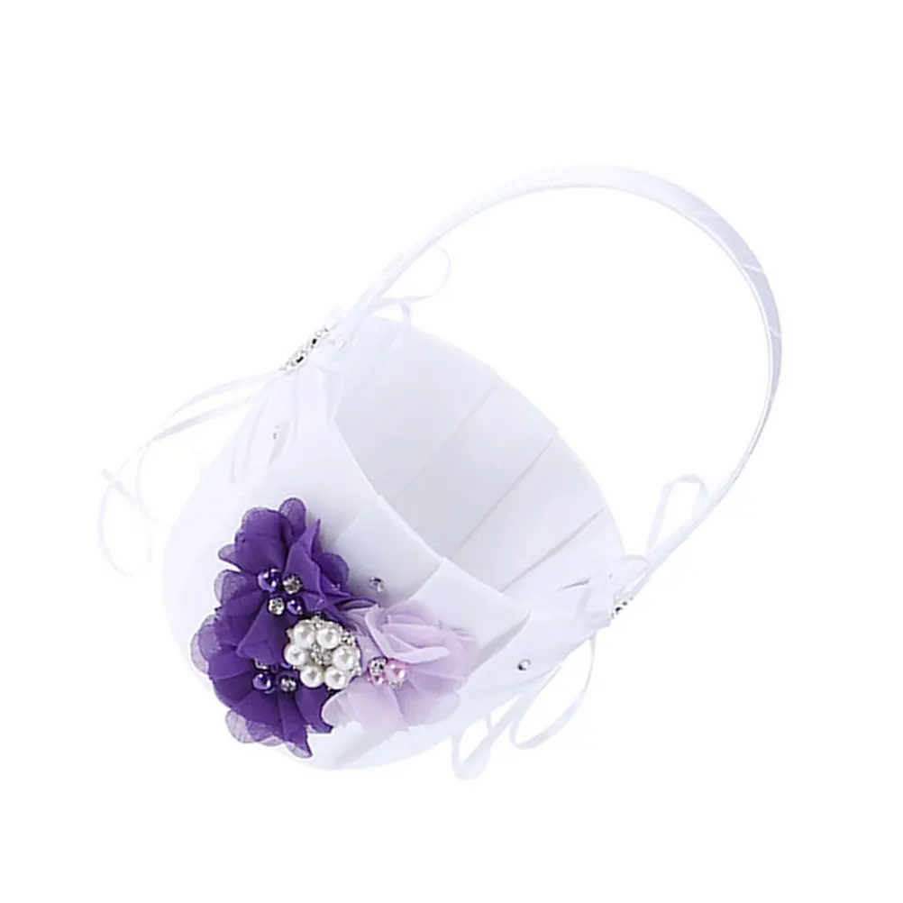 

Bridal Flower Baskets Wedding Bride Decorations Girls Gift Mini Handle Storage Baskets Elegant Enchantment Romantic Occasions