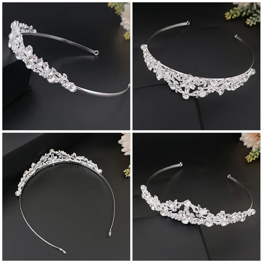 

Charming Rhinestone Bride Tiara Wedding Birthday Crown Headband Elegant Hair Accessory for Girls Women Birthday Crown