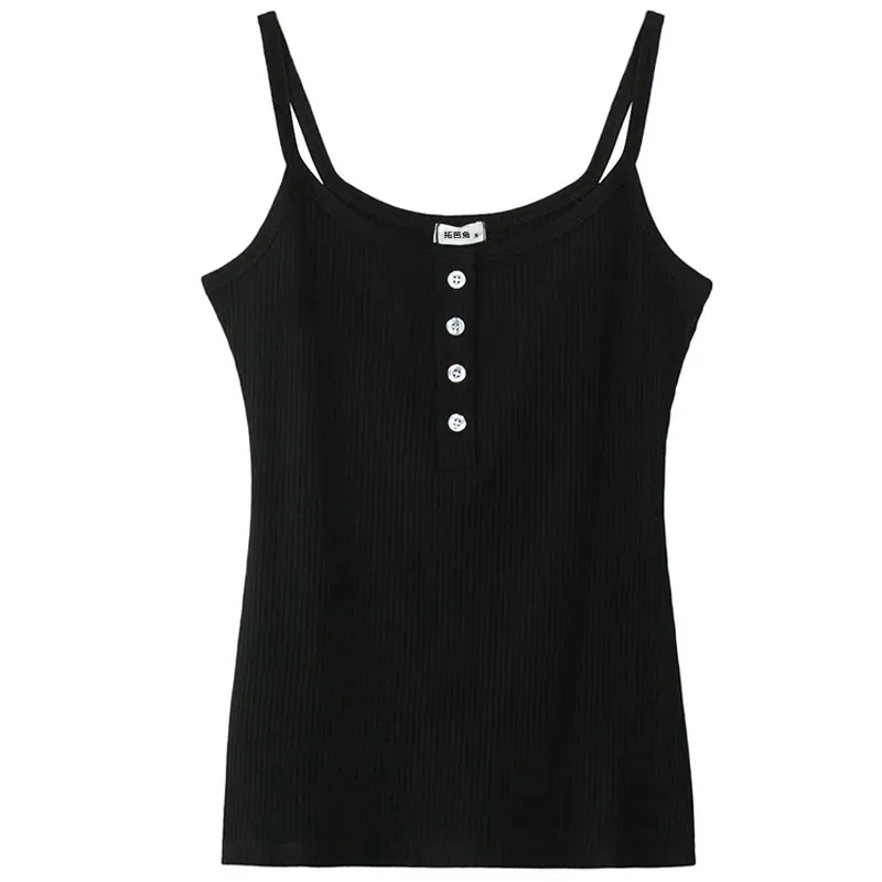 Sommer einfarbig innere Schicht Top sexy kurze Stil Leibchen Weste Ernte Tanktops mit Knopf für Frauen Mädchen