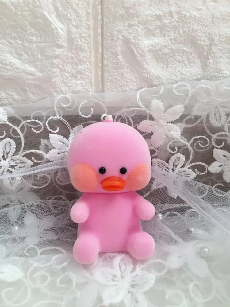10Pcs/Lot Resin Flocking Doll Ducklings Cell Phone Pendant Pendant Bags Ornament Keychains Car Trinkets Festival Creative Gifts