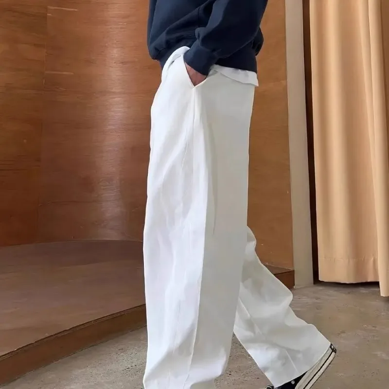 Ice Silk Trousers for Men Thin Cooling Straight Summer Tailoring Cool Office Business Casual Pants Man Long Xxxl Plus Size Big