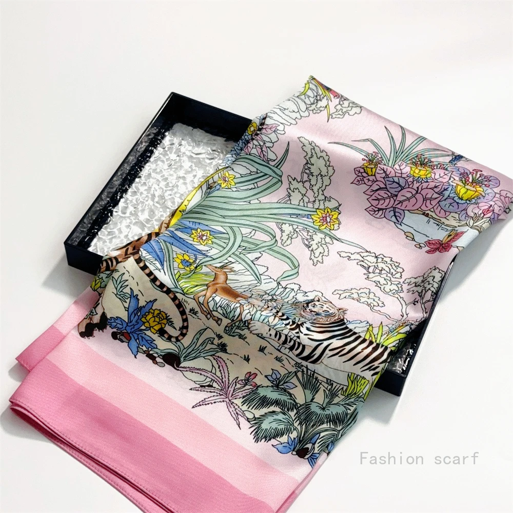 

2025 New Fashion Scarf for Women Floral Print Lightweight Shawl Wrap Hijab Square Scarves Gift Valentine Gift Scarf