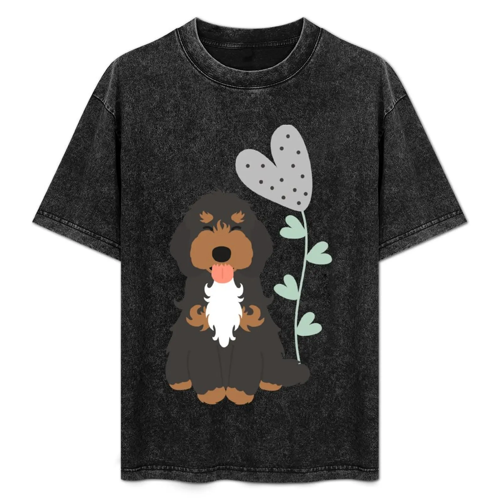 Camiseta Love Black and Tan Tricolor Cockapoo Cavapoo Cavoodle, camiseta informal básica de color sólido