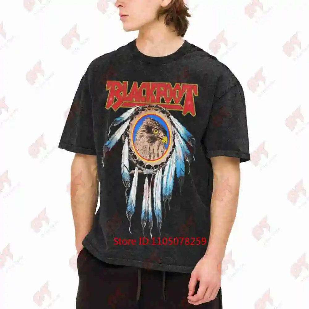 Blackfoot Band Vintage Washed Tee Pure Cotton T-Shirt