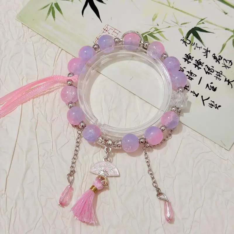 Beaded Bracelet With Silver Pendant Lucky Blessing Card For Graduation Daily Wear Friendship GiftsNew