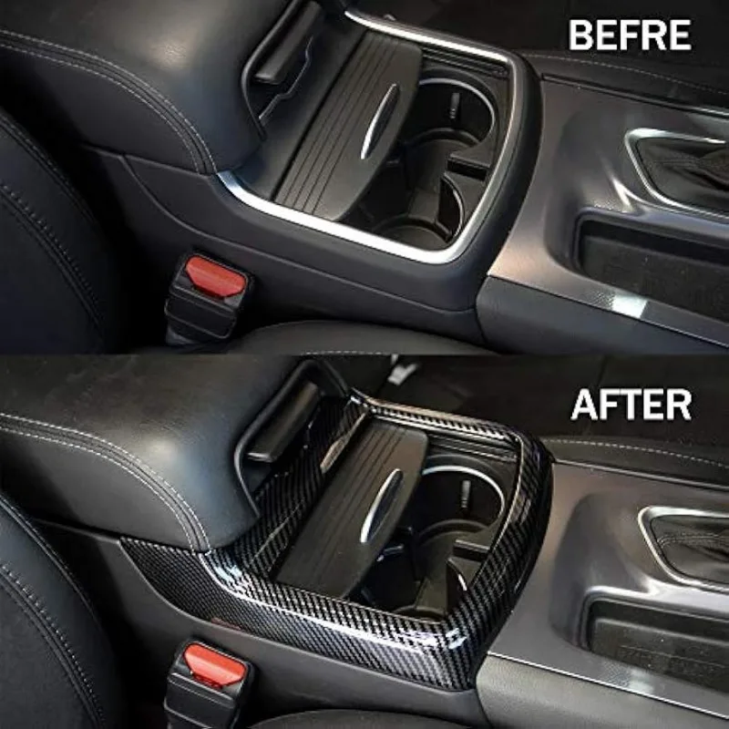 Red Carbon Fiber Cup Holder Cover Trim Decor Sticker for Dodge for Charger 2015-2021/for Chrysler 300 2015-2021