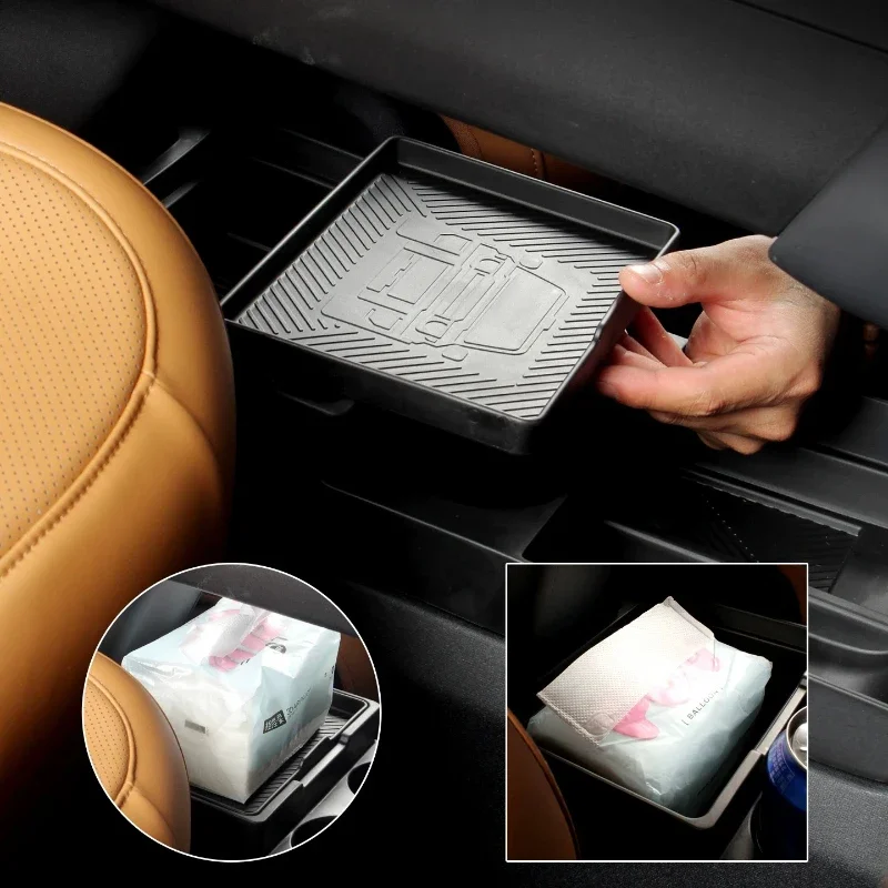 

Car Accessories Interior For Chery ICAUR V27 Central Control Lower Storage Box Special TPE Double-layer Partition Storage Box