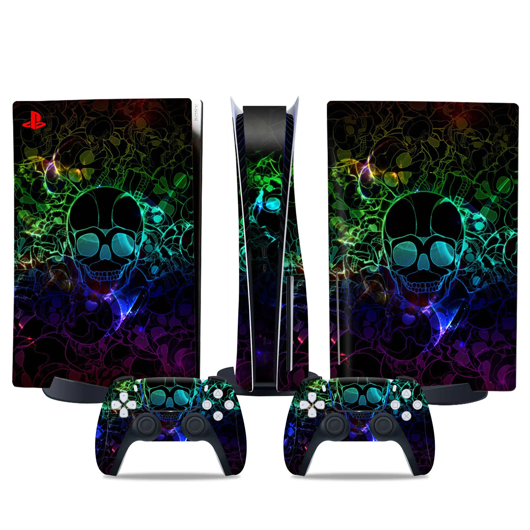 ملصق جلد قرص PVC بتصميم جمجمة ، ملصق جلد فينيل