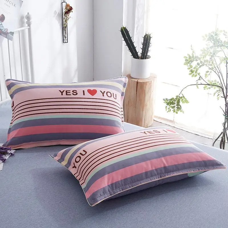 Full Cotton Pillowcase Zipper Cotton Pillowcase Adult Large Size Pillow Case Single 100% Cotton Thick Pillowcase