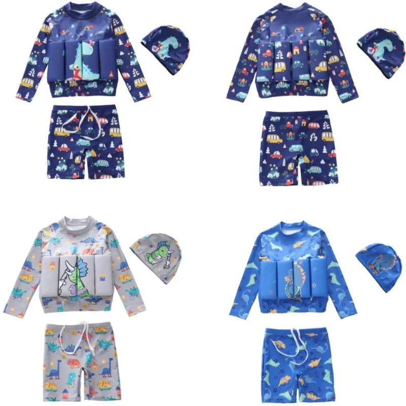 Children Buoyancy Swimming Suit Diving Bathing Suit Swimsuit Boys Summer Beachwear Cartoon Swim Shorts