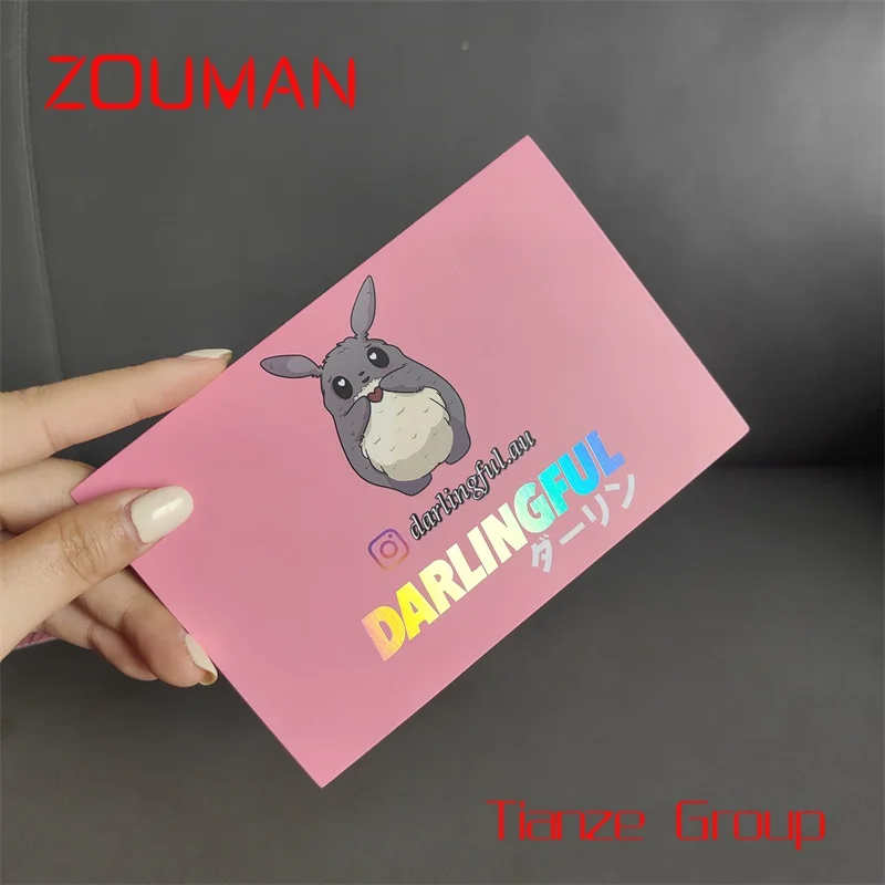

Custom , Custom Luxury 400g 10*15cm holographic card double sided printing of your logo
