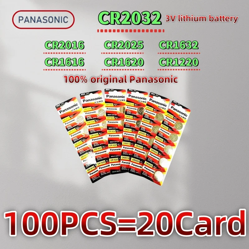 100Pcs Original Panasonic CR2032 CR2025 CR2016 CR1632 CR1616 CR1620 CR2450 CR2430 3v Lithium Battery CR2032 Batteria CR 2032