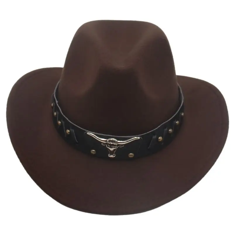 Vintage Western Cowboy Hat Timeless Men Women Cowboy Hat Curved Brim Jazz Cap Comfortable Felt Fedora Hat For Party Fashion Gift