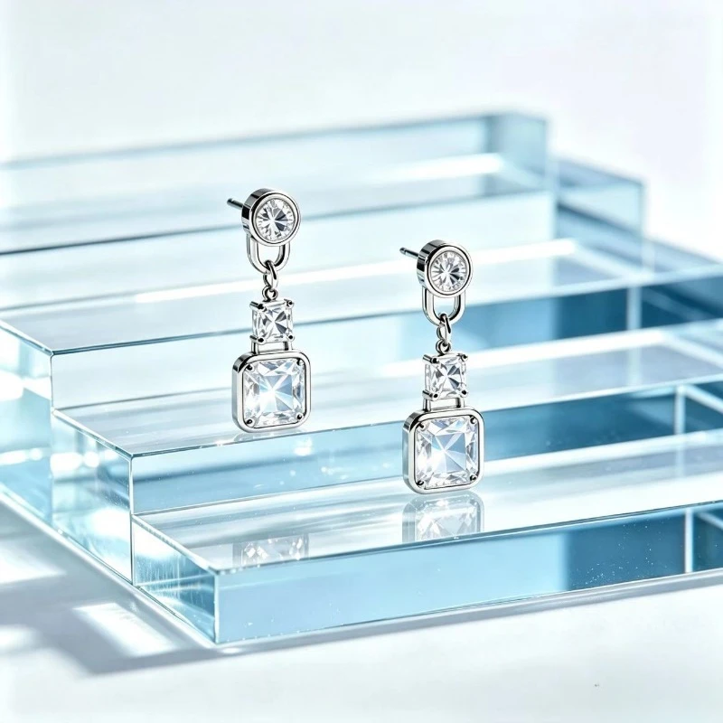 Solid 925 Sterling Silver Earrings Fully Set with Moissanite Daily Wear Elegant Gift Simple And Stylish Jewelry Accessory
