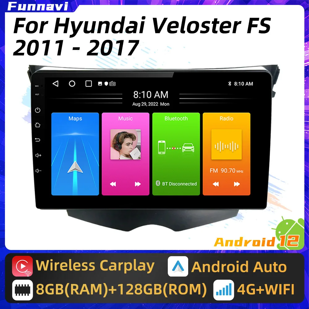 

Автомагнитола для Hyundai Veloster FS 2011 - 2017 2 Din Android экран стерео GPS навигация Авторадио головное устройство мультимедийный плеер