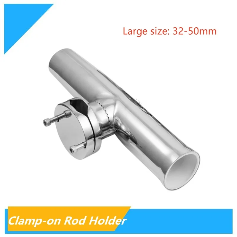 Large Size Boat Accessories Fishing Rod Holder Stainless Steel Clamp On Fishing Rod Holder Rails 32mm To 50mm Tube Yacht