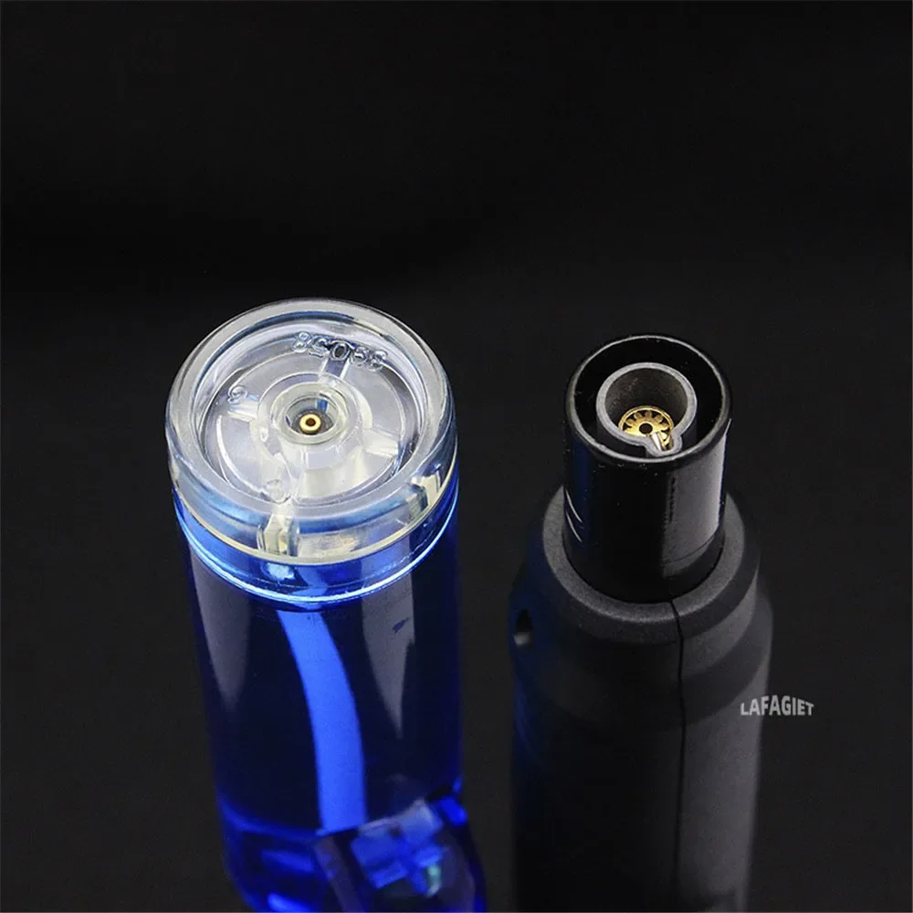 Jet Flame Lighter Transparent Body Pen Inflatable Butane Gas Weld Lighter Adjustable Firepower Size Outdoor Portable Igniter