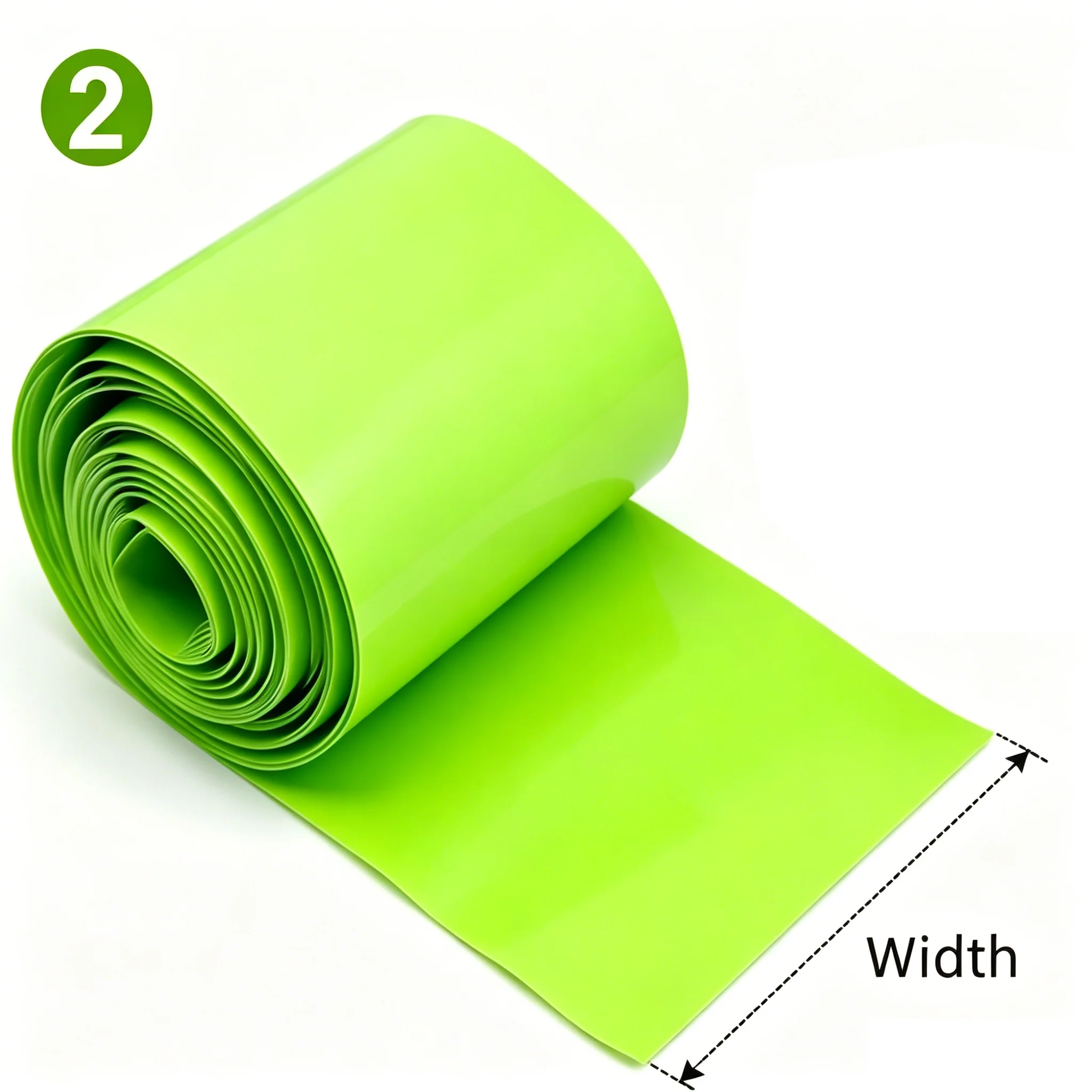 2/5/10M 18650 Battery Green PVC Heat Shrink Tube, 30mm-300mm Width Insulated Wrap Film, Lithium Battery Pack Protective Sleeve