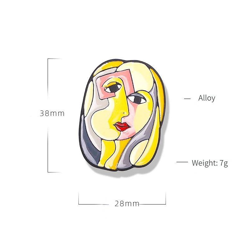 SKEDS kreatywne kobiety emalia abstrakcyjna twarz broszka artystyczny obraz Cartoon łączenie przypinki na klapę torby modna odzież broszki do