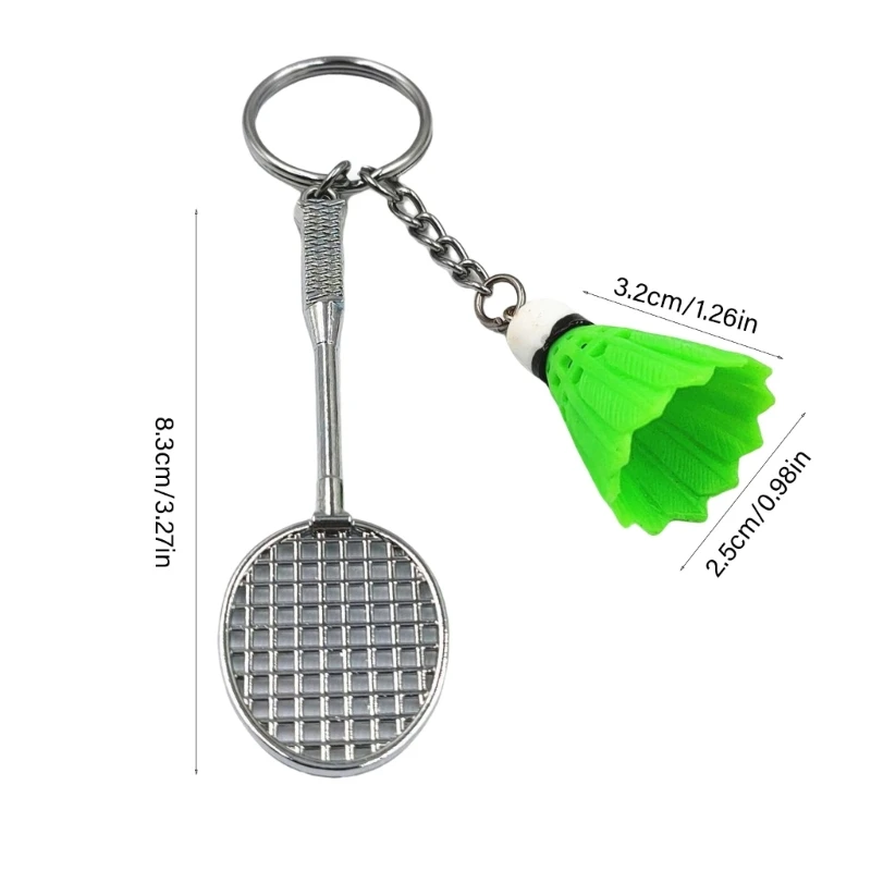 Porte-clés badminton, accessoires décoration pour porte-clés à breloques