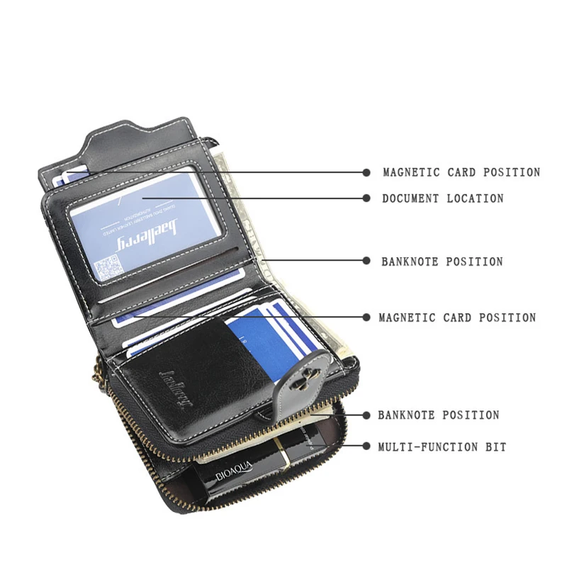 Women's Wallet Oil-Waxed Leather Clutch Small Coin Card Holder New Wallet Fashionable Buckle Zipper Wallet