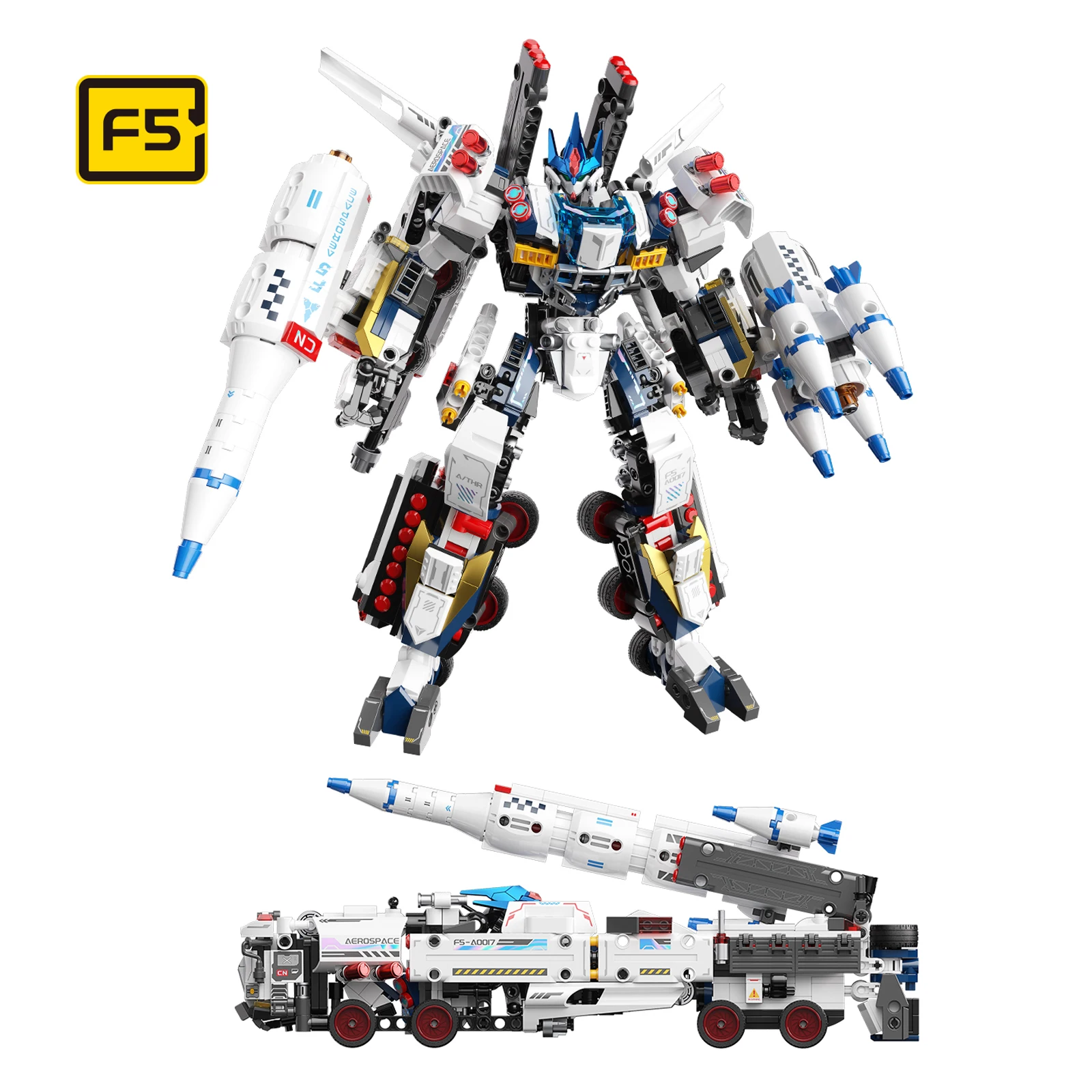 Dragon Abyss Mars Transforming Mech Rocket Car Building Blocks - 2 Forms Direct Change