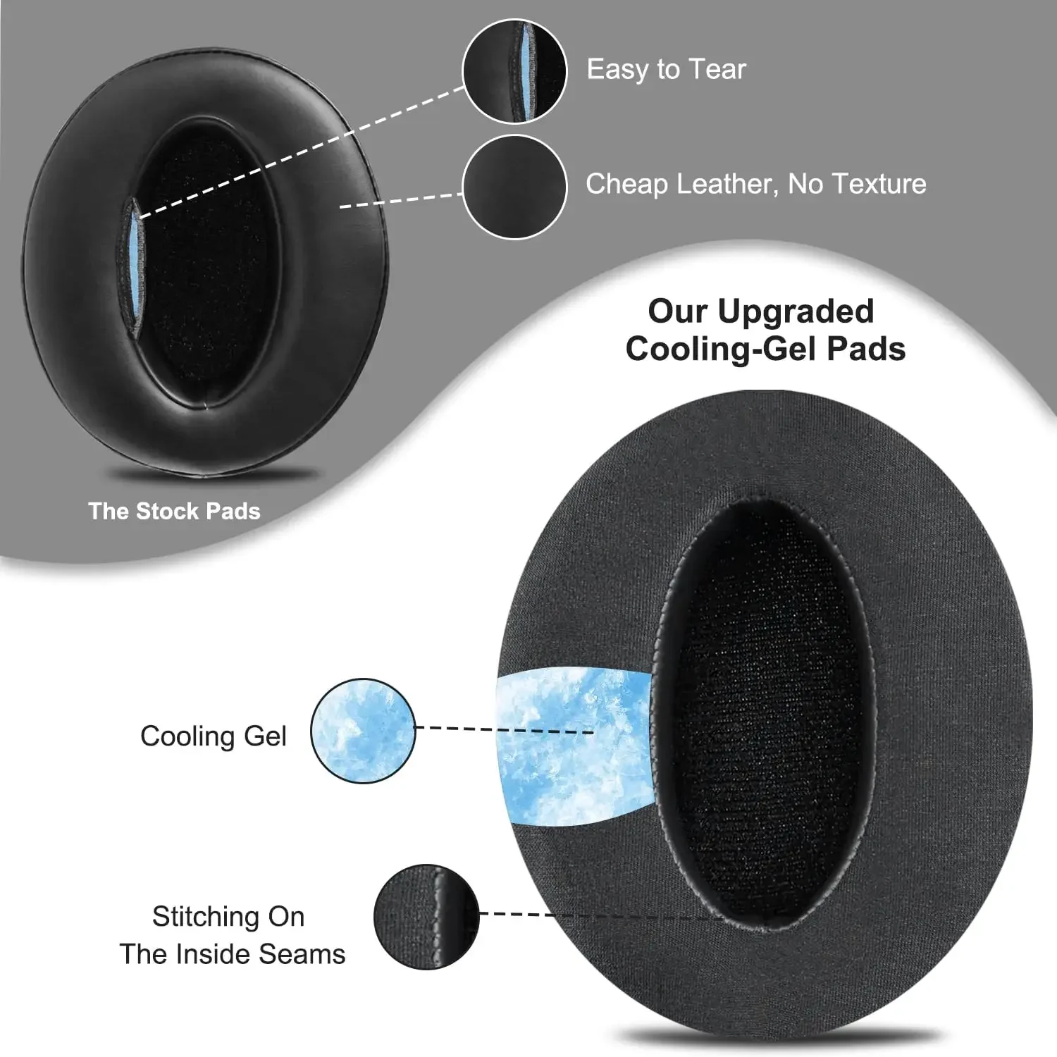 Cooling-Gel Replacement Earpads for HD450BT / HD4.50 /HD4.50BTNC/ HD 458BT/ HD450/ HD4.50 BT, Headset