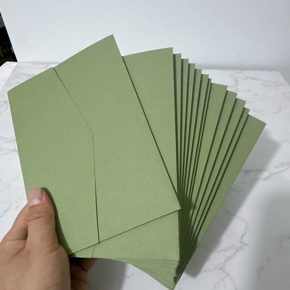 20 or 25pcs Blank Pocketfold Card Invitation DIY wedding paper envelope，DIY invitation,custom invitation,sage green