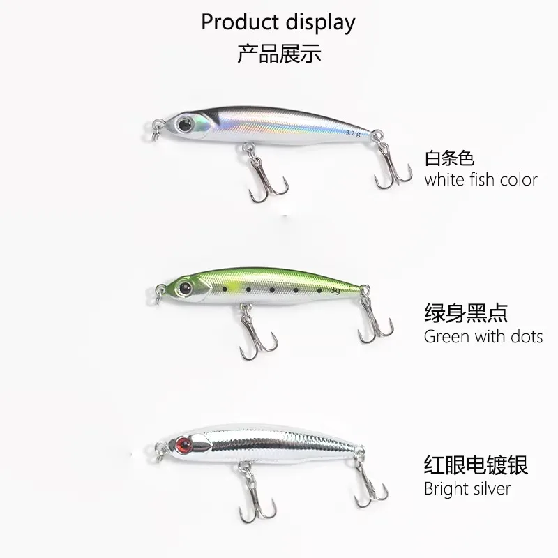 1Pcs Sinking Pencil 3.2g/5g/8g/12g Artificial Bait Hard Baits Trout Bass Lures Wobblers for Pike Fishing Lure Spinning Stickbait