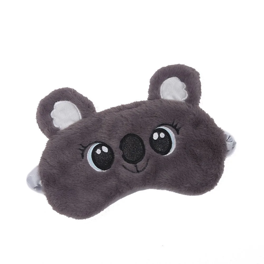 Plush Anime Eye Mask Sleeping Cute Koala Kids Sleep Mask Cartoon 3D Eye Cover Eye Blindfolds Travel Eye Band Shade Rest Eyepatch