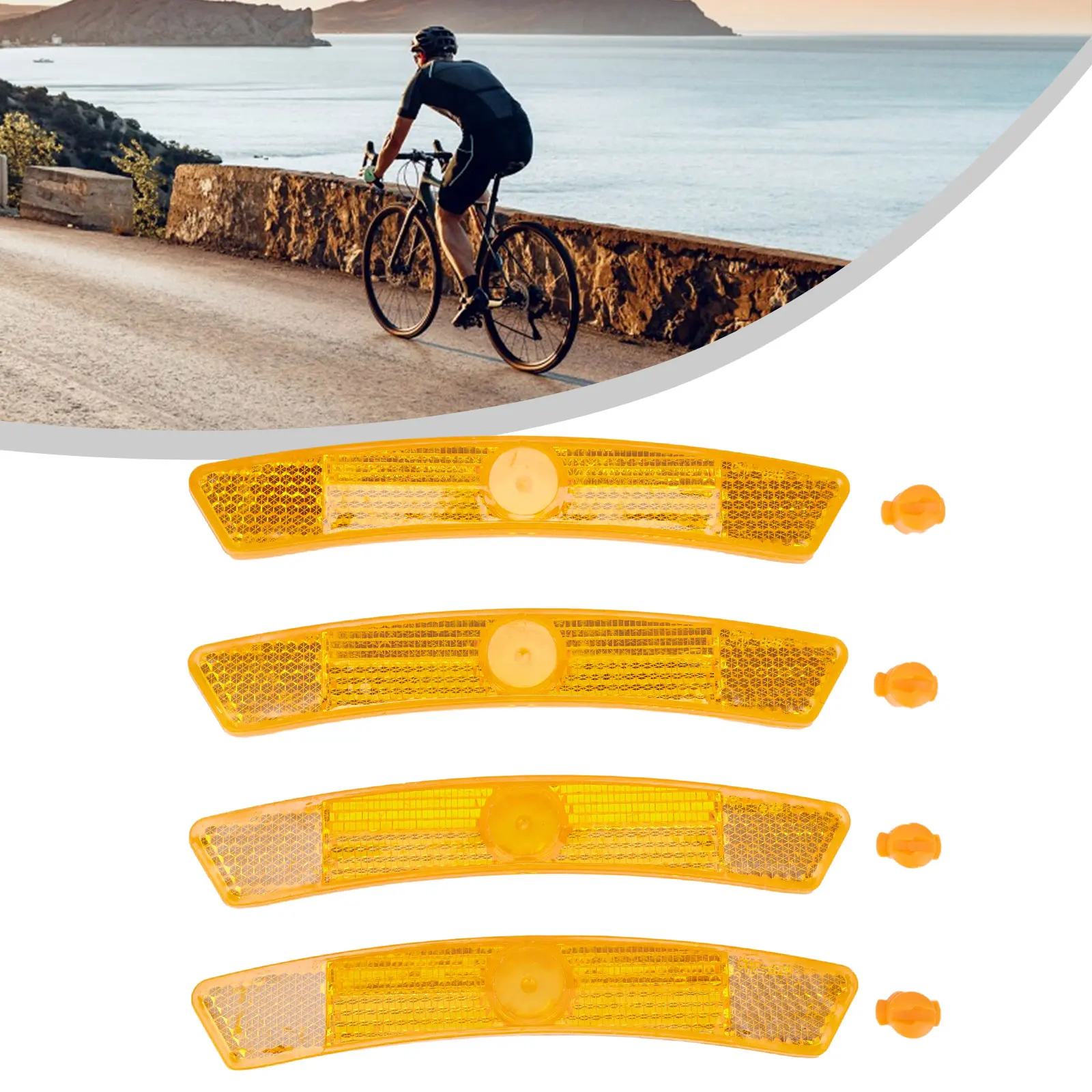 4pcs Bike Spoke Reflector Mountain Bike Steel Rim Spoke Reflector Bicycle Part Fish-shaped Steel Rim Spoke Reflectors Part