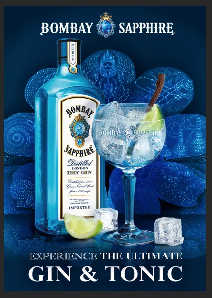 Bombay Sapphire Gin-letrero de Metal para Pub, cobertizo, placa de garaje, Bar, hombre, cueva, garaje, decoración de pared del hogar