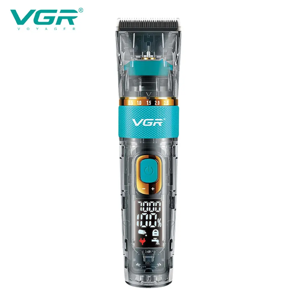 Vgr máquina de cortar cabelo profissional recarregável aparador de cabelo para homens máquina de corte de cabelo barbeador barbeiro acessórios corte machin barba