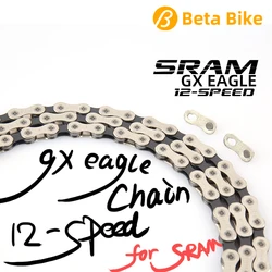 SRAM GX EAGLE 12 Speed MTB Bicycle Chain 126 L Links with Power Lock Connector for 12s cassette freewheel