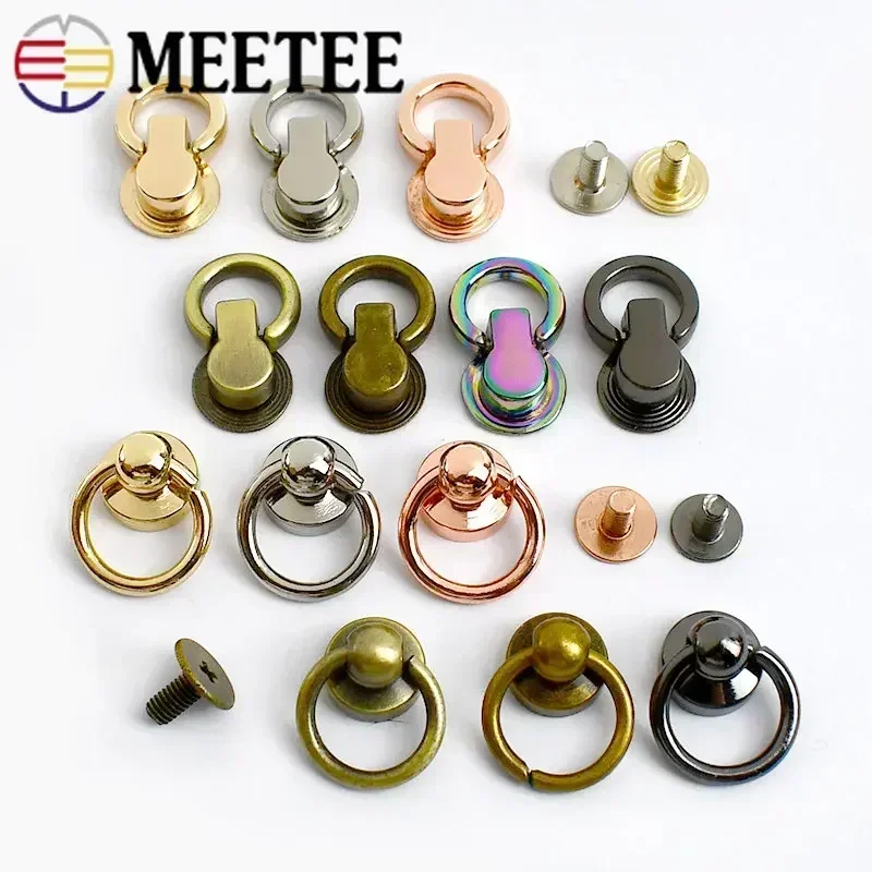 10/20Pcs 8/10mm Metal O Ring Bag Side Clip Buckle Phone Shell Screws Rivets Clasp Handbag Strap Chain Hanger DIY Crafts Hardware